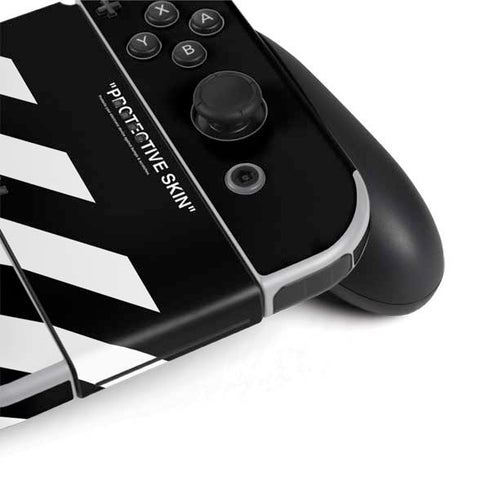 Black and White Stripes Nintendo Switch OLED (2021) Skin